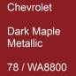 Preview: Chevrolet, Dark Maple Metallic, 78 / WA8800.